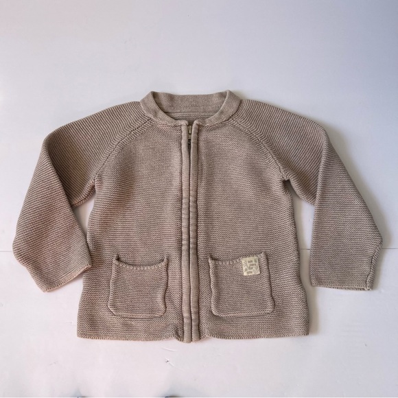 Set Of 2 Green Button Blue Pink Tan Sun Button Cardigan Organic Cotton 86/92 24m - Picture 2 of 7